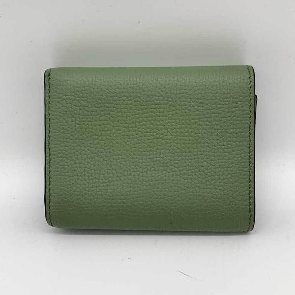 Loewe Loewe Leather Trifold Compact Wallet Green Leather Short Wallet - Picture 2 of 5
